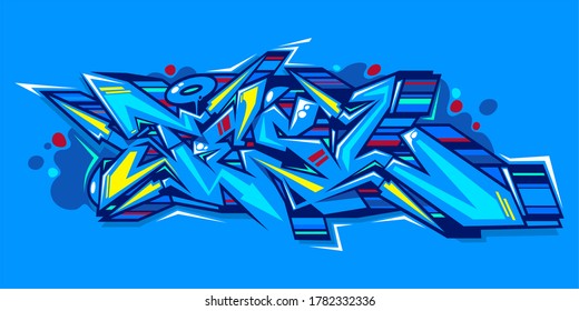 Abstract Word Lets Graffiti Style Font Lettering Vector Illustration Art