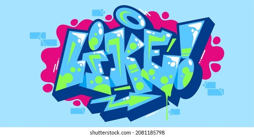 Abstract Word Like Graffiti Urban Streetart Style Font Lettering Vector Illustration Art