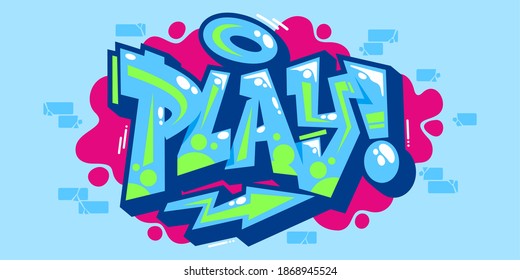 Abstract Word Play Graffiti Style Font Lettering Vector Illustration Art