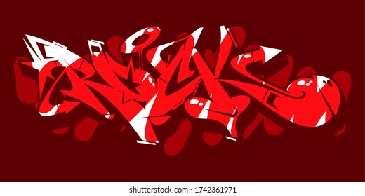 Abstract Word Rock Graffiti Style Font Lettering Vector Illustration