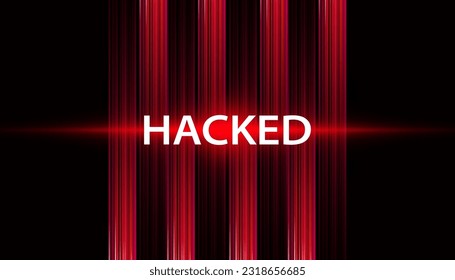 abstract word signal or are warned that it has been hacked by viruses, malware or hackers on a red digital background.