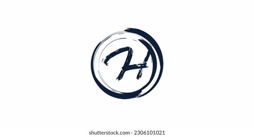 
Resumen del concepto del logo de marca de palabras dentro de un círculo, letras abstractas manuscritas