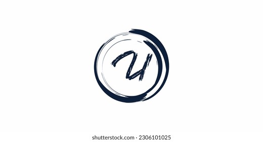 
Abstract wordmark logo concept inside a circle, abstract handwritten alphabet letters