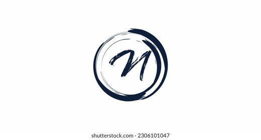 
Abstract wordmark logo concept inside a circle, abstract handwritten alphabet letters