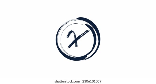 
Abstract wordmark logo concept inside a circle, abstract handwritten alphabet letters