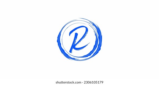 
Abstract wordmark logo concept inside Abstract circle, abstract handwritten alphabet letters