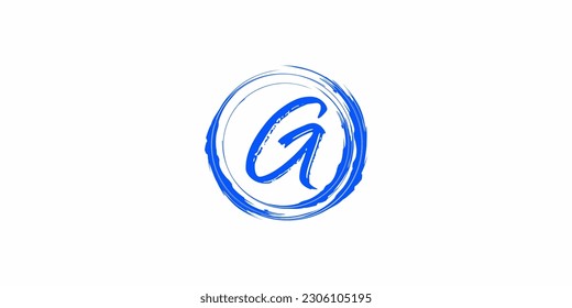 
Abstract wordmark logo concept inside Abstract circle, abstract handwritten alphabet letters