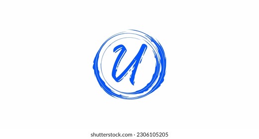 
Abstract wordmark logo concept inside Abstract circle, abstract handwritten alphabet letters