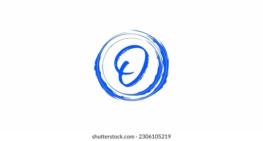 
Abstract wordmark logo concept inside Abstract circle, abstract handwritten alphabet letters