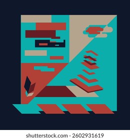 An abstract work of art. Abstract art can be applied to various media, either print or digital media.
