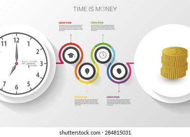 Abstract work time management planning infographics template.