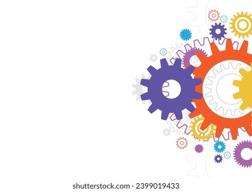 Abstract working concept. Machine engineering background cog shape vector