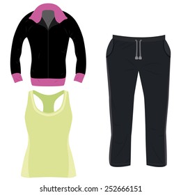abstract workout clothes on a white background