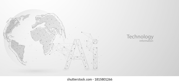 Abstract world ai computer data technology communication concept vector background