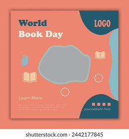 abstract World Book Day social media post template