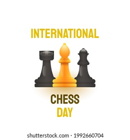 Abstract World Chess Day Chessmen Holiday Background Vector Design Style Template For Invitation Greeting Card Poster Banner
