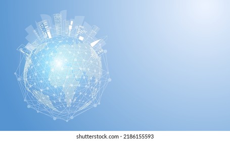 Resumen mundo concepto de mapa digital moderno diseño de ciudad inteligente polígono blanco sobre fondo azul moderno fondo azul fondo de imagen fondo fondo de fondo para el concepto de tecnología de espacio de copias