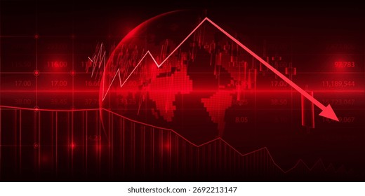 Abstract world economic artwork and background with recession crisis for business financial and investment.Vector illustrations.