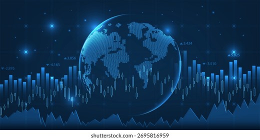 Abstract world economic artwork and background for business financial and investment.Vector illustrations. 