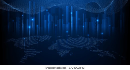Abstract world economic artwork and background for real estate business financial and investment.Vector illustrations. 