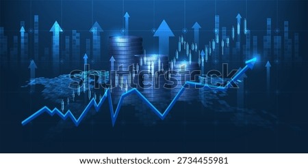 Abstract world economic artwork background with the money growth for business financial and investment.Vector illustrations.