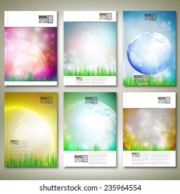 Abstract world globe background. Brochure, flyer or report for business, template vector.