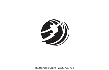 abstract world globe business logo on white background