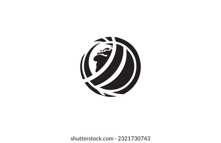 abstract world globe business logo on white background