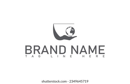 Abstract World Globe Logo. Blue Circle Globe isolated on White Background. Usable for Business and Technology Logos. Flat Vector Logo Design Template Element