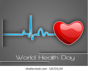 Abstract World health day concept with heart and heart beats.