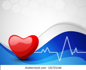 Abstract World health day concept with heart and heart beats.