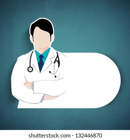 Abstract World health day concept with illustration of doctor.