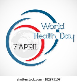 Abstract world health day concept with stylish text on grey background.