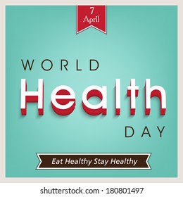 Abstract world heath day concept with stylish text on green background, can be use as poster, banner or banner.