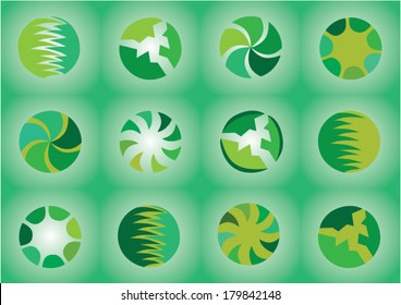 abstract world icons, globe