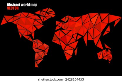 Fondo abstracto del mapa del mundo en estilo poligonal, diseño geométrico