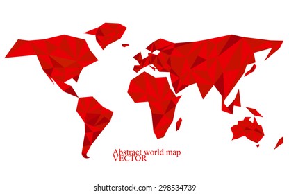 Abstract world map background in polygonal style. Colorful vector illustration. Eps 10