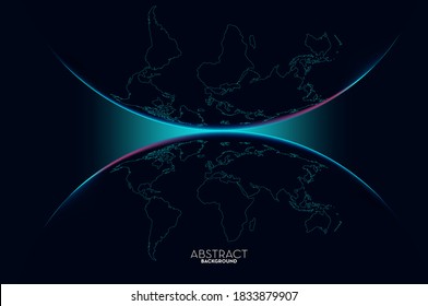 Abstract World Map  Background and Wallpaper. Global network connection, Social communications concept.
