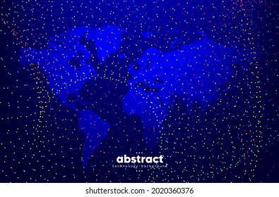 Resumen del contexto y el fondo del Mapa Mundial. Conexión de red global, concepto de comunicaciones sociales, Banner de tecnología digital.
