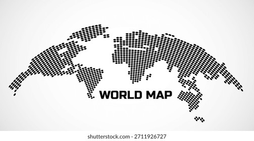 Mapa Abstractas del mundo con líneas blancas y negras. Mapa de franjas mundiales. Ilustración vectorial