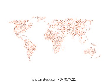 Abstract world map. Blood donation concept, Vector illustration