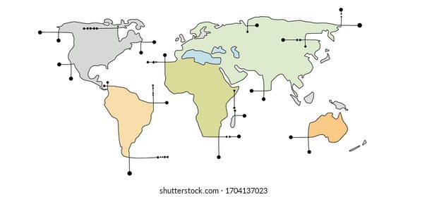 Abstract World map business background