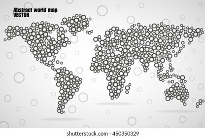 Abstract world map from circles. Vector illustration. Eps 10
