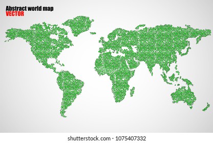 Abstract world map of colorful dots. Vector