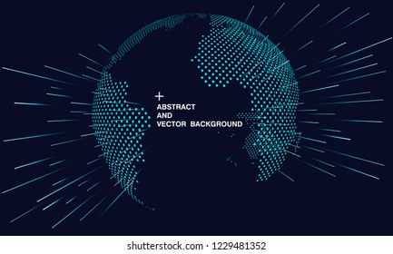 Abstract world map concept, artificial intelligence and internet big data, virtual technology
