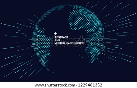 Abstract world map concept, artificial intelligence and internet big data, virtual technology