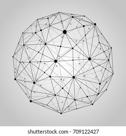 Abstract world map consisting of points and lines, representing a global network connection, an international meaning, a sense of science and technology.