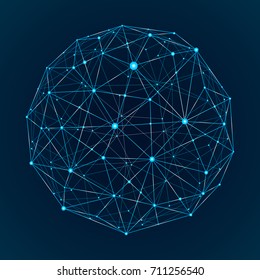 Abstract world map consisting of points and lines, representing a global network connection, an international meaning, a sense of science and technology.