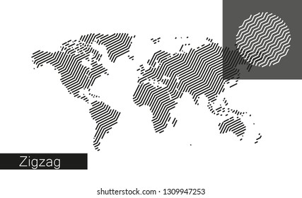 Abstract world map. Curved lines. Vector eps10.