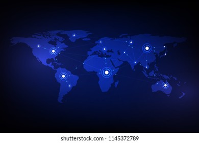 abstract world map digital texture pattern technology innovation concept background